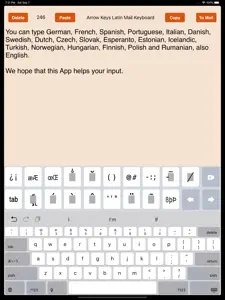 Arrow Keys Latin Mail Keyboard screenshot #1 for iPad