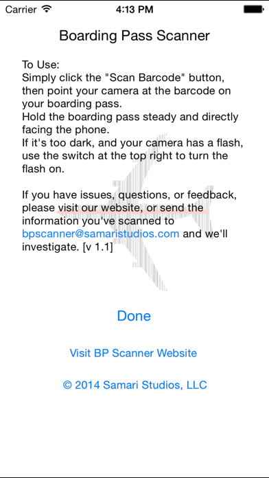 Boarding Pass Scanner Screenshot 2