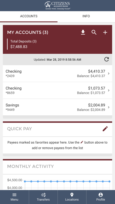 Citizens Alliance Bank Screenshot