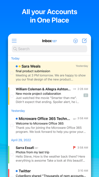Screenshot #1 pour OneMail - Email by Nouvelware
