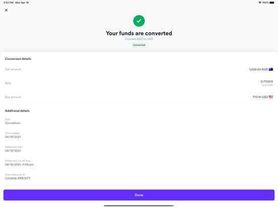 Airwallex iPad screenshot 4 - Finance app