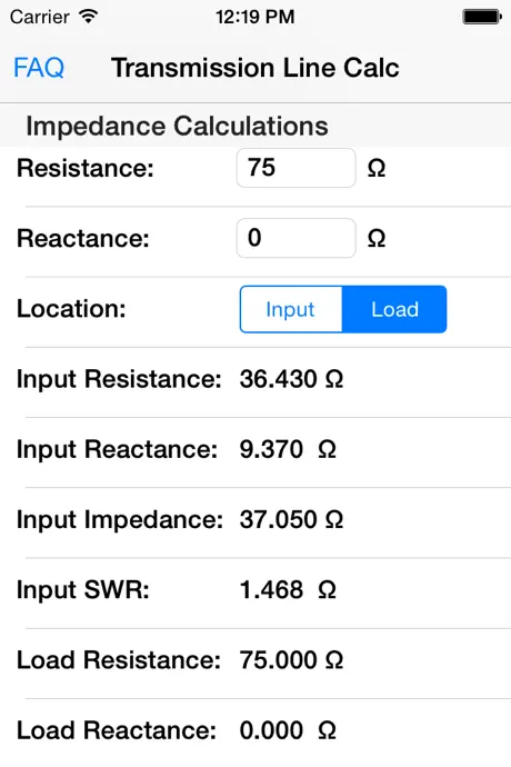 Transmission Line Calc