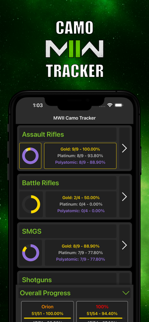 ‎MWII Camo Tracker Screenshot