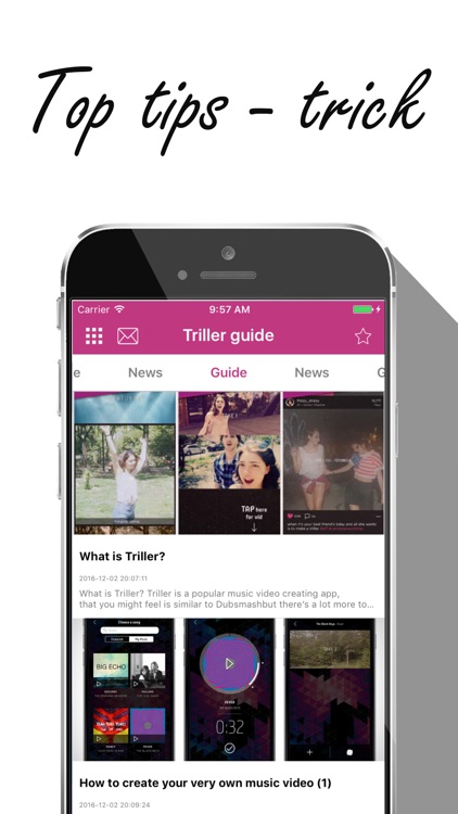 Guide for Triller - Music Video Network Edition