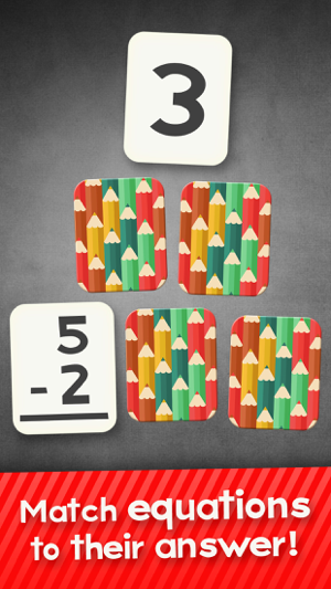 ‎Subtraction Flash Cards Match Math Games for Kids Screenshot