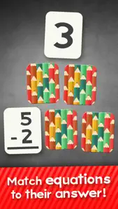 Subtraction Flash Cards Match Math Games for Kids screenshot #1 for iPhone