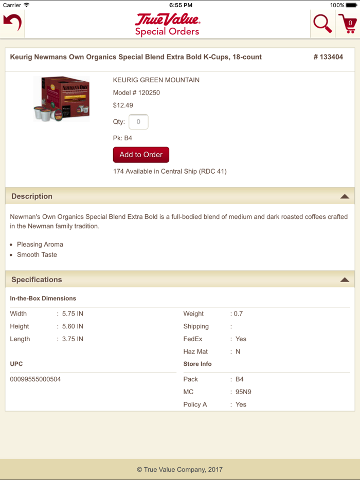 TrueValue Special Orders