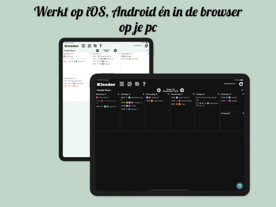 Klender, gedeelde gezinsagenda iPad app afbeelding 3