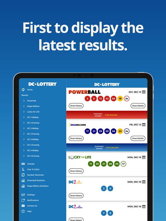 Screenshot #4 pour DC Lottery Results