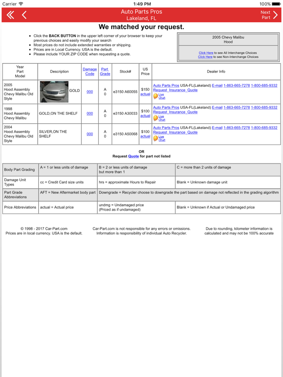 Screenshot #6 pour Auto Parts Pros - Lakeland, FL