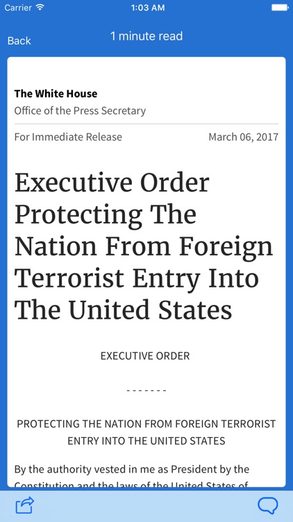 Presidential Actions - Notifications & Town Halls