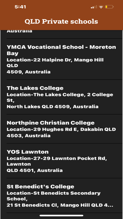 Queensland Schools Directory Screenshot