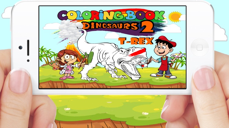 Dinosaurs T Rex Coloring Book Game For Kids