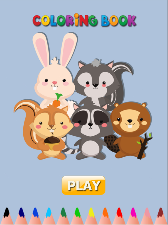 Cute Squirrel & Rabbit - Game coloring book for me iPad screenshot