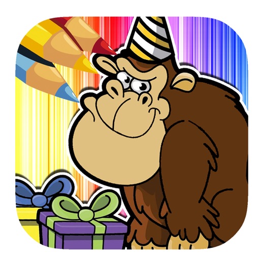 Gorilla Game Coloring Page Toddler icon