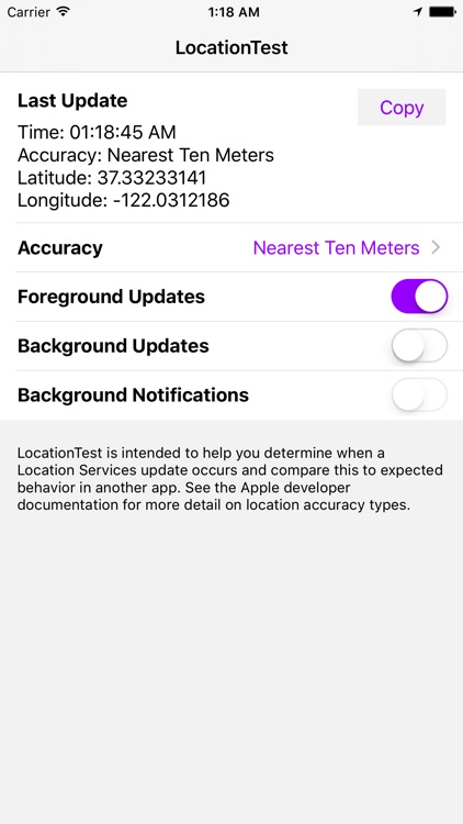 LocationTest Utility