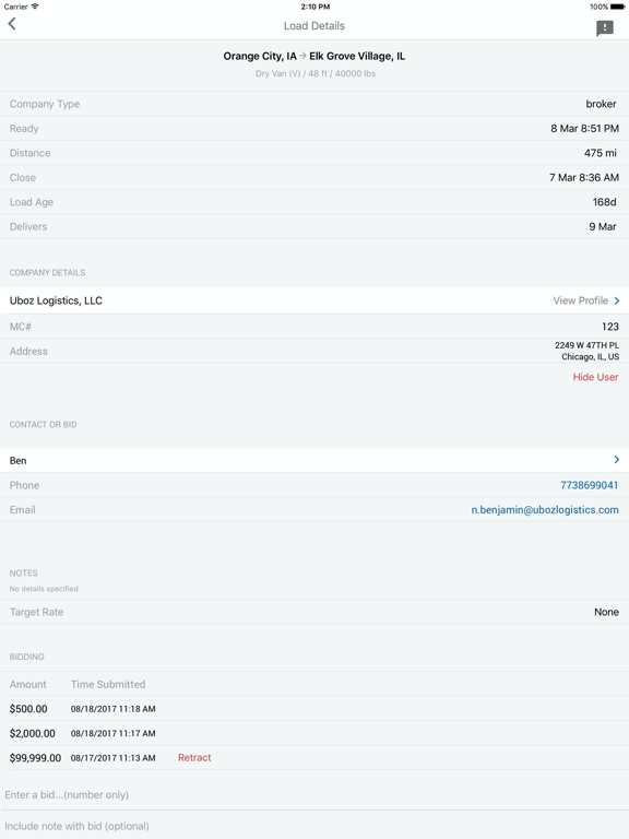 ComFreight: Load Matching App iPad screenshot 6 - Business app