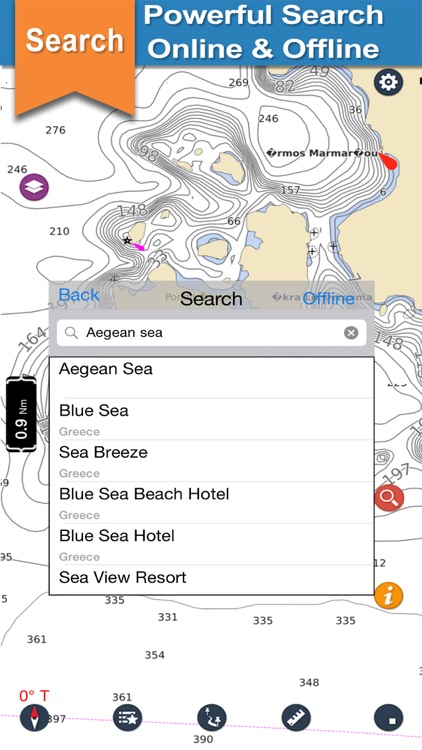 Aegean Sea North offline nautical fishing charts