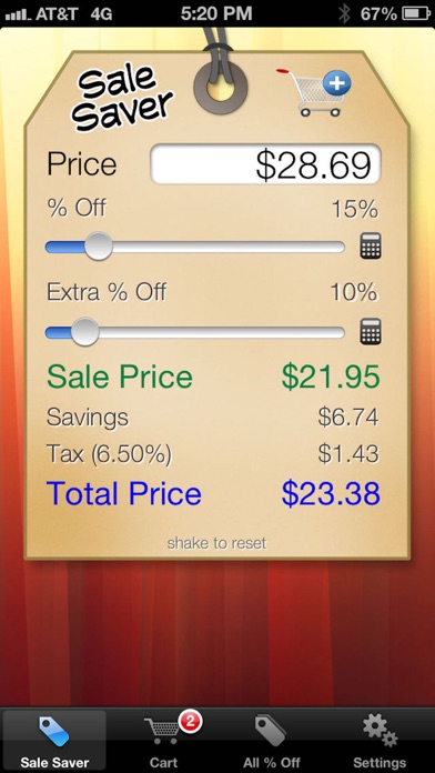How to cancel & delete Sale Saver - Percent Off / Shopping Calculator from iphone & ipad 1