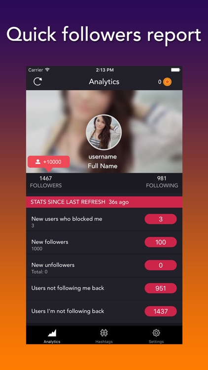 FollowStats - quick followers report for Instagram