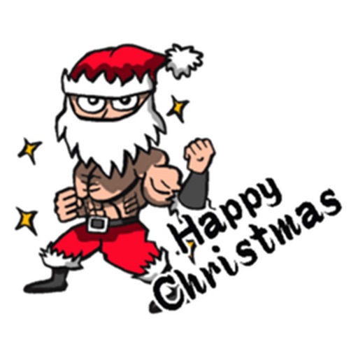 Santa Claus The Mighty Ninja Stickers