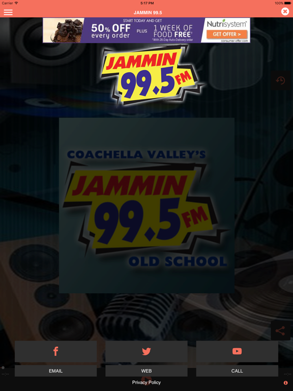 Jammin' 99.5FM iPad screenshot 4 - Entertainment app
