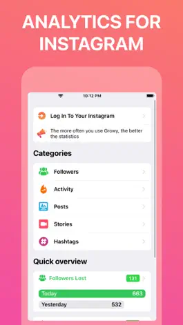 Game screenshot Growy: Reports for instagram mod apk