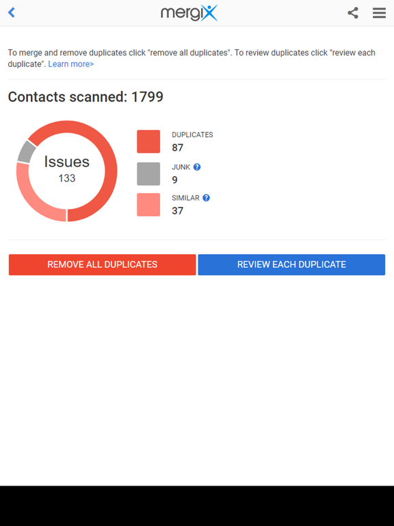 Screenshot #5 pour Mergix Duplicate Contacts Cleaner