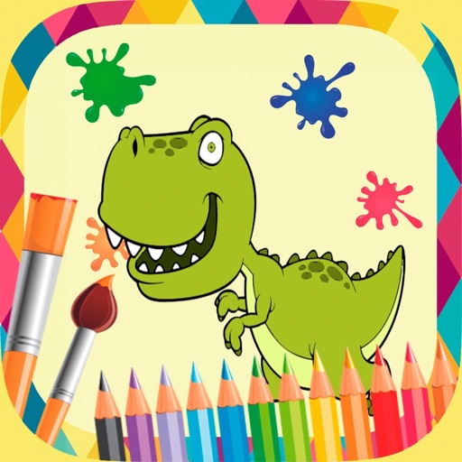 Book of dinosaurs to paint icon
