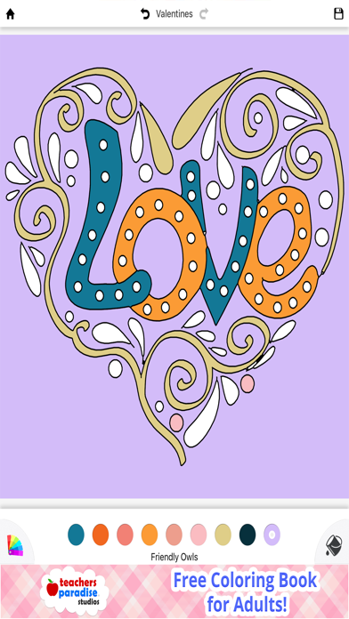 Adult Coloring Books: Valentines Day iPhone screenshot