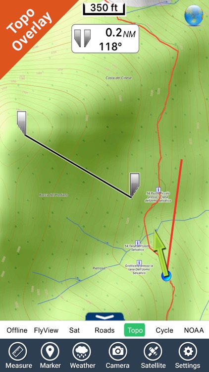 Alpi Apuane National Park GPS charts Navigator