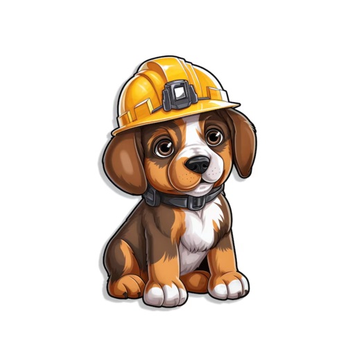 Construction Puppy Stickers