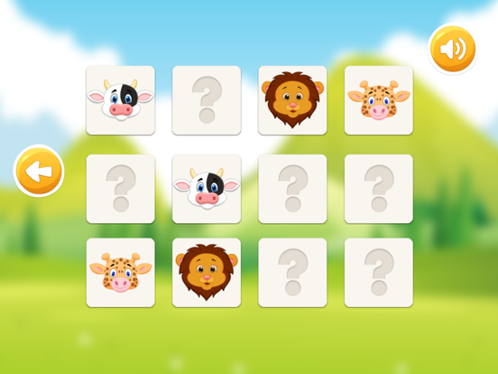 Animal Pairs Matching Games for Toddler & Kids iPad screenshot