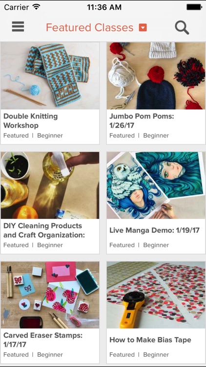 Creativebug: art, drawing, knitting, sewing & more