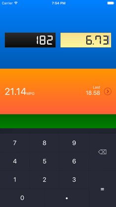 QuickMPG - gas mileage calculator screenshot 1