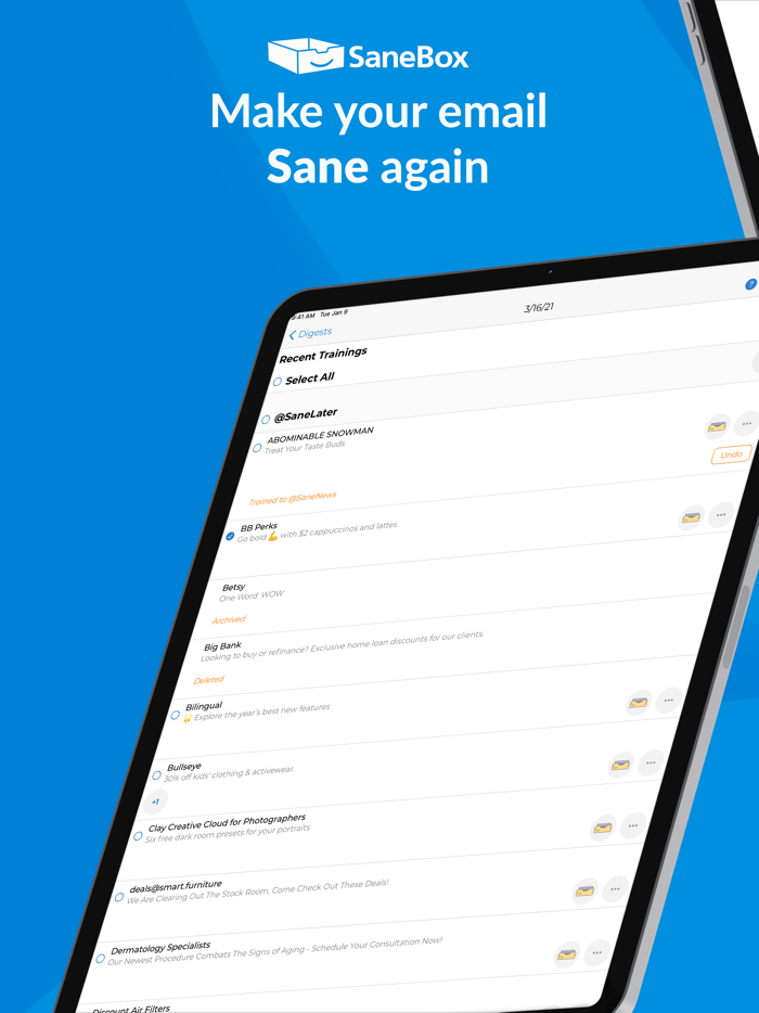 SaneBox - Smart Email Cleaner