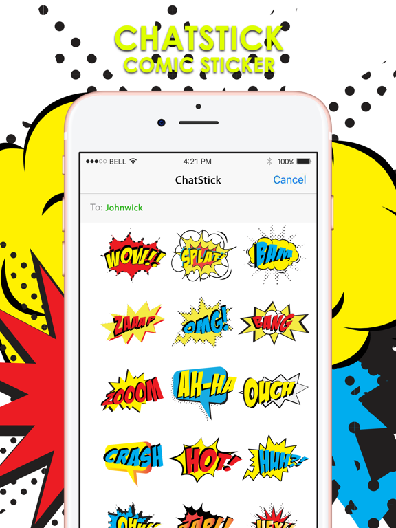 Screenshot #4 pour ข้อความสติกเกอร์การ์ตูนคอมมิค สำหรับ iMessage