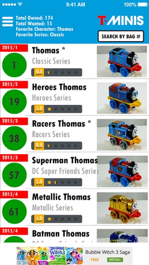 thomas minis list