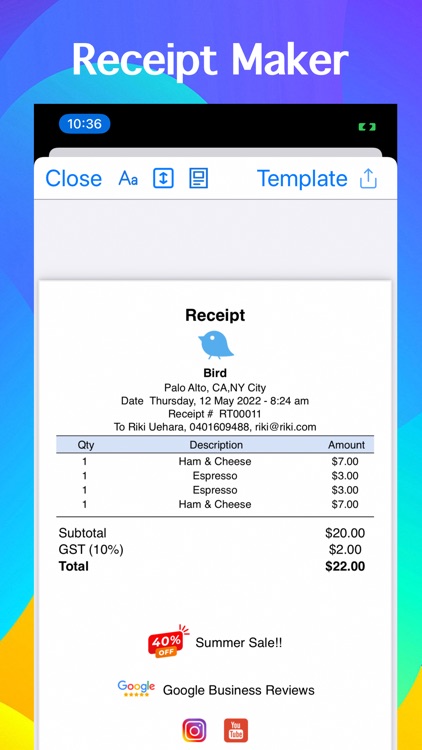 e-Receipt Maker