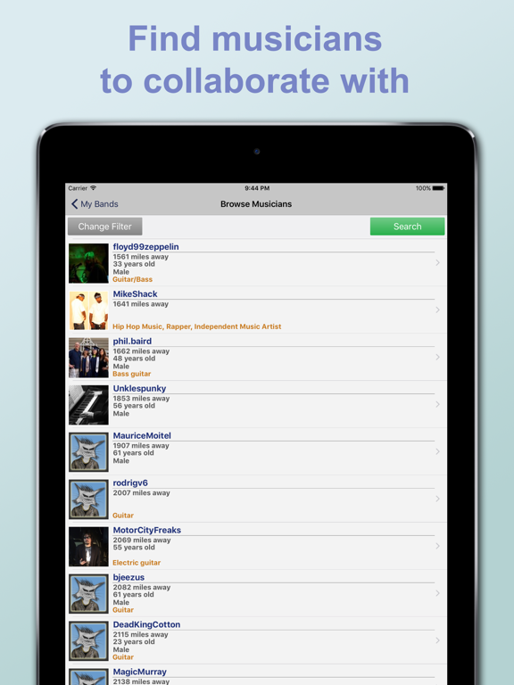 JamCat iPad screenshot 4 - Music app