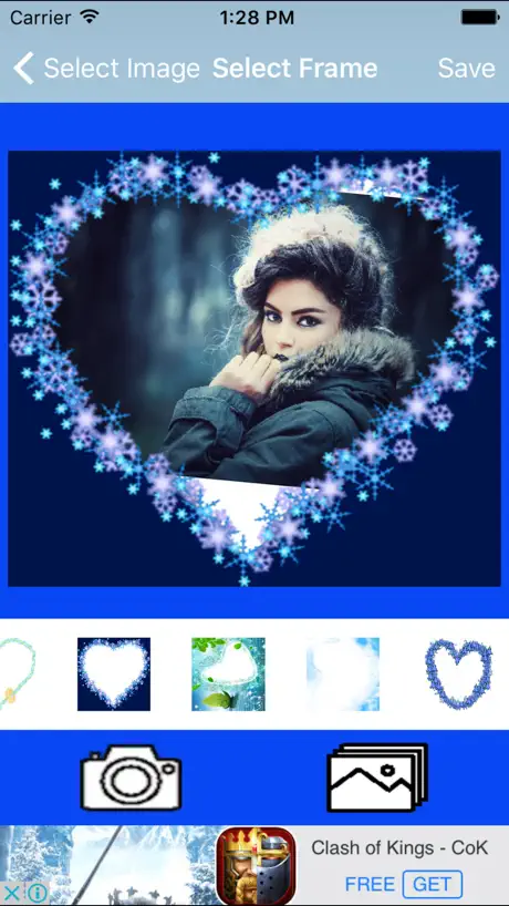 Blue Heart  Romantic Photo Frame