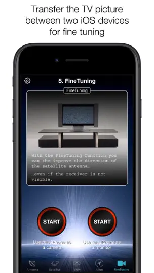 Captura de pantalla de SatFinder en iPhone 10