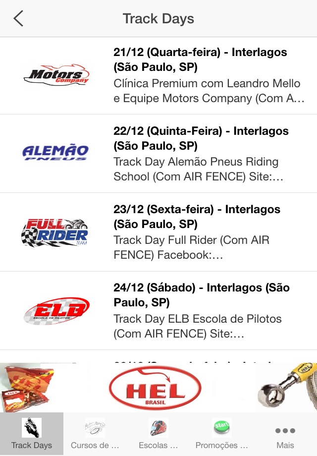 Moto Track Days Brasil screenshot 2