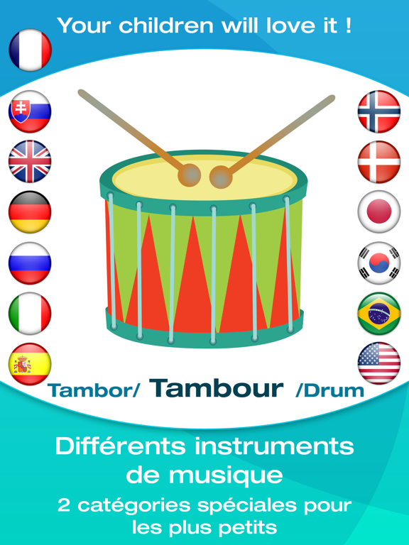 Screenshot #4 pour Instruments de musique: fiches bébé gratuits