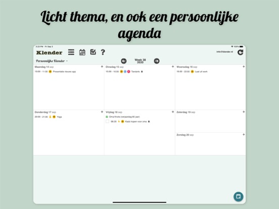 Klender, gedeelde gezinsagenda iPad app afbeelding 5