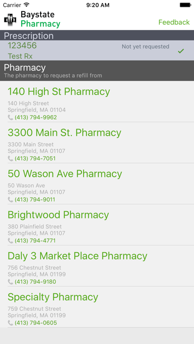 Baystate Health Pharmacy Screenshot