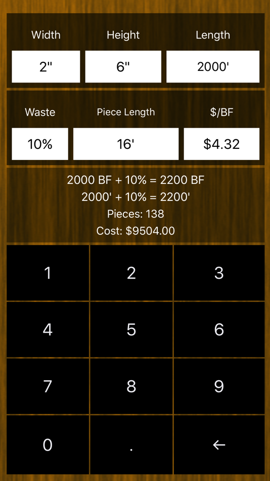Fast Board Foot Calculator - 3 - (iOS)