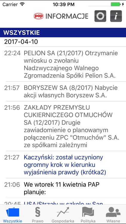 Informacje PAP