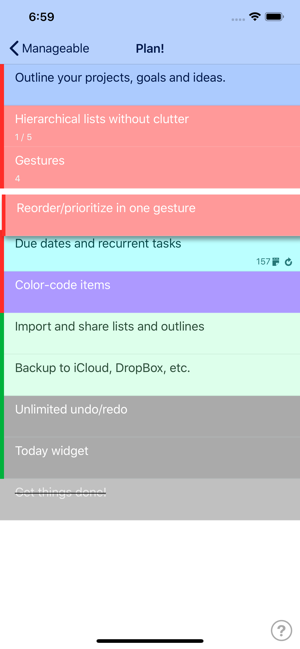 ‎Manageable: Nested ToDo Lists Screenshot