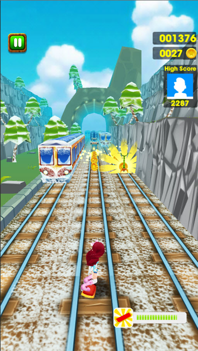 Screenshot #3 pour Princesse course : girl sur congelé train surfeurs